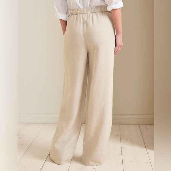 NEW Eileen Fisher 100% Organic Linen Wide Leg Pants in White Full Length 1X - Picture 5 of 11